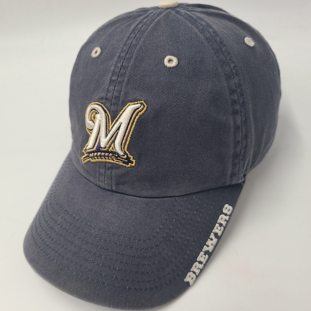 Milwaukee Brewers Hat Strapback Twins Enterprise Blue White MLB Baseball Men